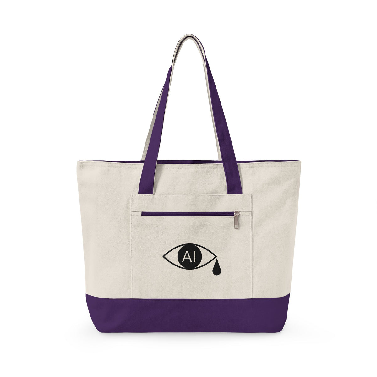 AI Crying Eye Zip tote bag - 8 colours